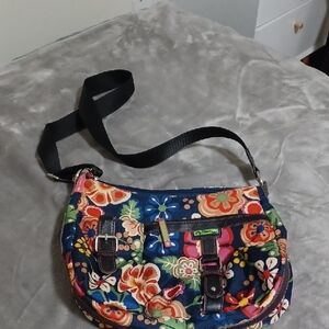 Lily Bloom Navy Floral Crossbody with Multicolor Accents